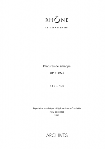 Filatures de Schappe (Lyon).