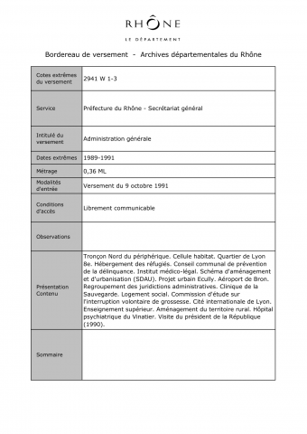 Administration générale.