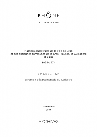 Cadastre napoléonien : états de sections et matrices.