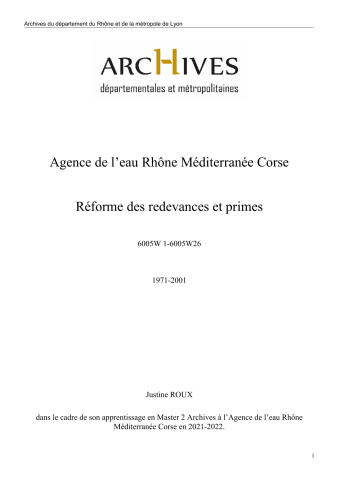 Réforme des redevances et primes.