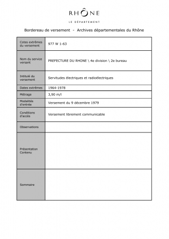Servitudes électriques et radioélectriques.