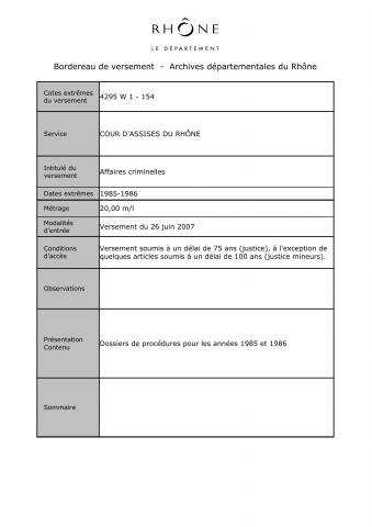 Affaires criminelles.