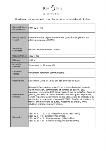 Bassins. Environnement. Emploi.