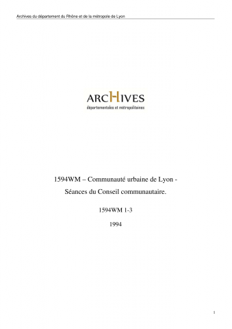 Séances du Conseil communautaire.