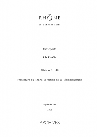 4876W - Préfecture du Rhône - Réglementation