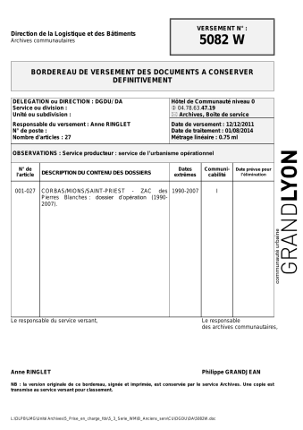 ZAC des Pierres Blanches à Corbas, Mions et Saint-Priest.