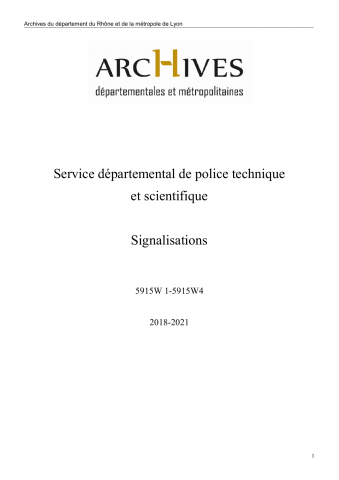 5915W - Service départemental de police technique et scientifique - Signalisations