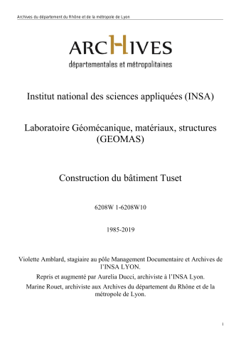 Construction du bâtiment expérimental Tuset (1985-1986), campus Lyon-tech la Doua à Villeurbanne.