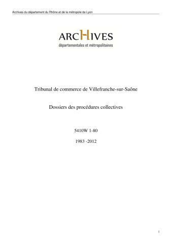 Dossiers des procédures collectives.