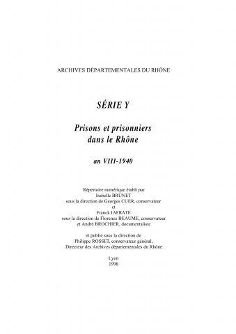 Etats des individus, en particulier des étrangers, détenus à la disposition du préfet du Rhône.