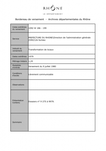 Transformation de locaux.