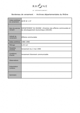 Affaires communales.