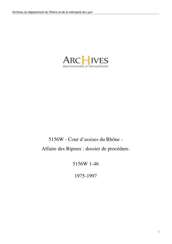 Affaire des Ripoux : dossier de procédure.