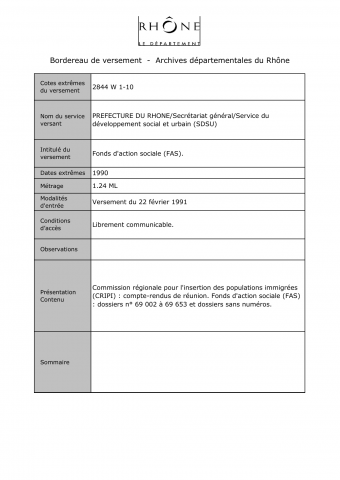 Fonds d'action sociale (FAS).
