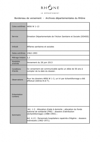 Affaires sanitaires et sociales.