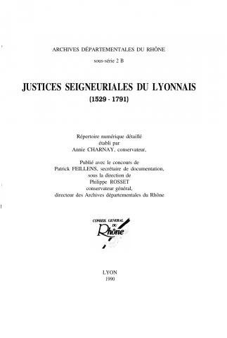 2B - Justices seigneuriales du Lyonnais