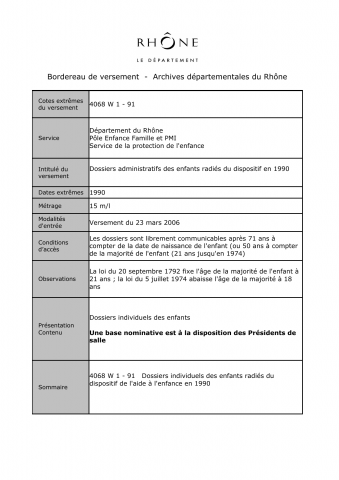 Aide sociale à l'enfance.