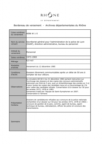 Concours de la Police nationale.