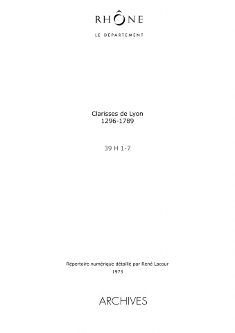 Direction spirituelle des Clarisses par les Récollets.