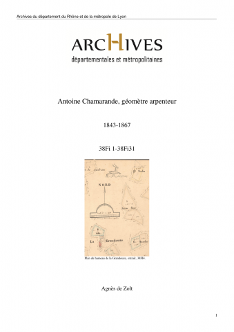 Grandris. Plan du partage des consorts Jacques Marie Deshayes, hameau du Goutel.