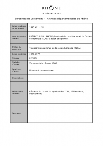 Transports en commun de la région lyonnaise (TCRL).