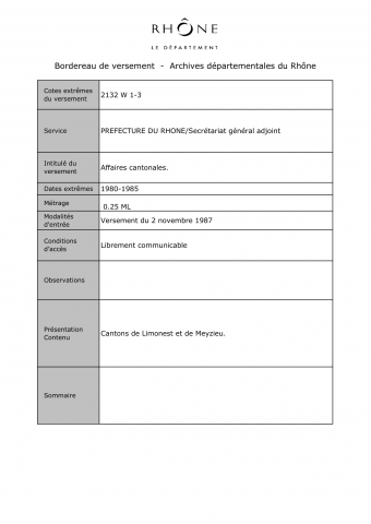 Affaires cantonales.