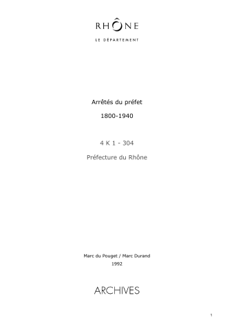 Arrêtés préfectoraux.