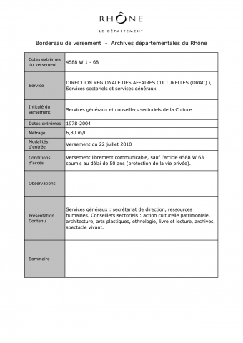 Affaires culturelles.