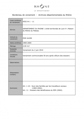Aide sociale, suivi des familles par les travailleurs sociaux.