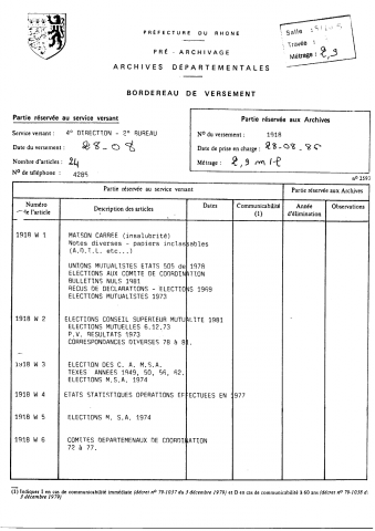 Réglementation générale.